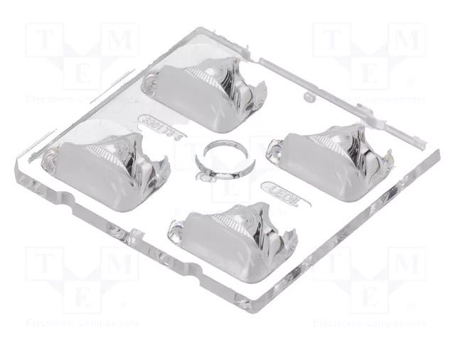 LED lens; square; transparent; H: 7.1mm; Body dim: 50x50mm LEDIL C13301