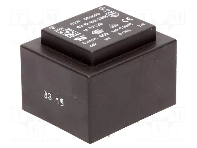 Transformer: encapsulated; 6VA; 230VAC; 9V; 667mA; PCB; BVEI HAHN BVEI4221285