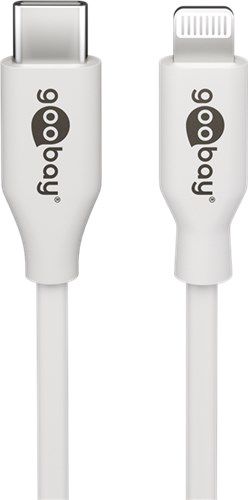 Lightning USB-C™ Charging and Sync Cable, 0.5 m, white, 0.5 m - MFi cable for Apple iPhone/iPad 39444