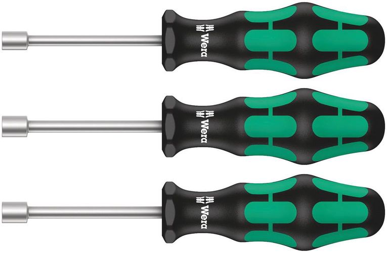 395 HO/3 Sanitary Nutdriver set, 1 x 10.0x90; 1 x 13.0x90; 1 x 7/16"x90, Wera 05134275001