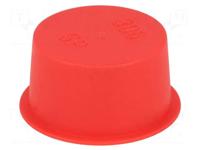 Stopper; Body: red; Out.diam: 47.4mm; H: 19mm; LDPE; push-in; SafeCAP SUNDPLAST SP460