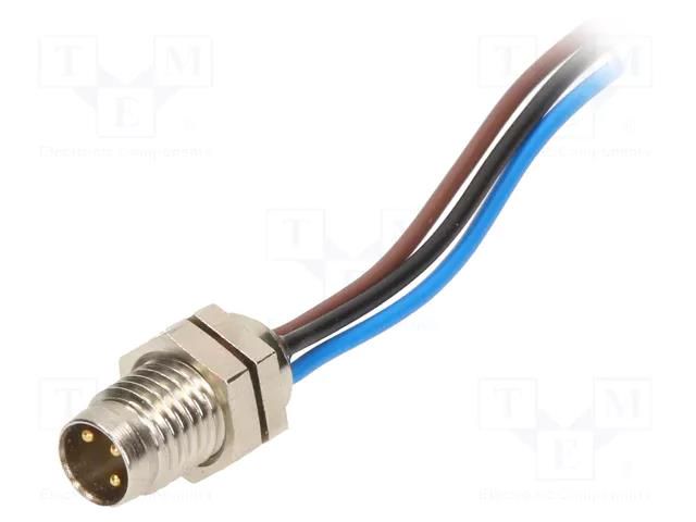 Connector: M8; male; PIN: 3; with leads; socket; Nano-Change; 4A MOLEX MX-120090-5073