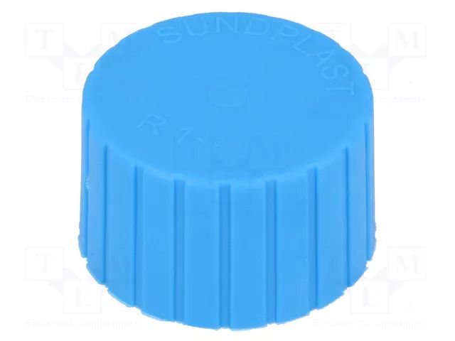 Cap; Body: blue; Øint: 19.8mm; H: 17.5mm; push-in; SafeCAP; round SUNDPLAST MH1/2