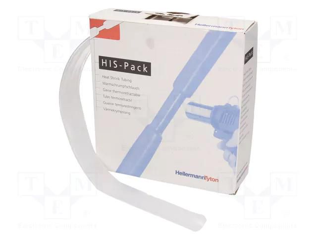 Heat shrink sleeve; 2: 1; 19.1mm; L: 5m; transparent HELLERMANNTYTON HIS-19.1/9.5-CL
