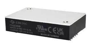 DC-DC CONVERTER, 12V, 4.17A PRQE50W-E12-S12-D