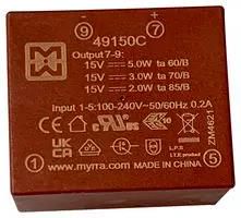 POWER SUPPLY, AC-DC, 15V, 0.33A 49150C