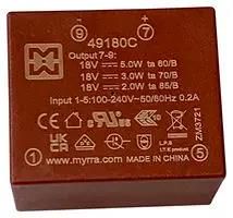 POWER SUPPLY, AC-DC, 18V, 0.28A 49180C