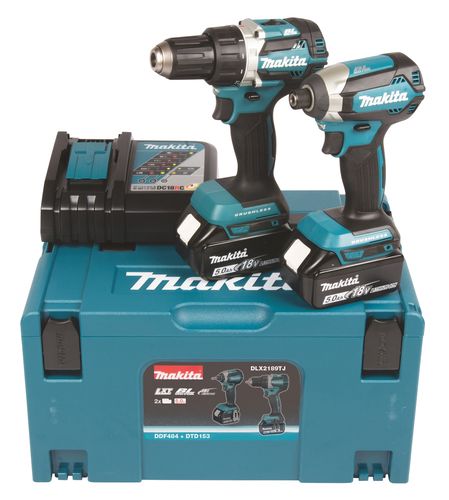 Cordless tool set 18V (DDF484 + DTD153) 5Ah Makita DLX2189TJ MDLX2189TJ