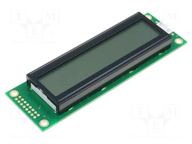 Display: LCD; alphanumeric; FSTN Positive; 20x2; grey; LED; PIN: 16 RAYSTAR OPTRONICS RC2002A-FHG-CSV