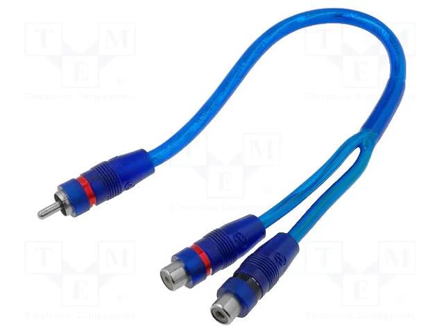 Cable; blue; RCA socket x2,RCA plug 4CARMEDIA RCA-HQ.Y1/2