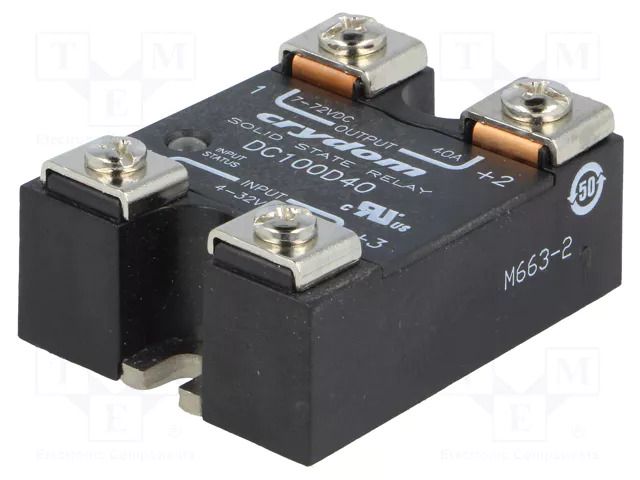 Relay: solid state; Ucntrl: 4÷32VDC; 40A; 1÷100VDC; DC100; IP00 SENSATA / CRYDOM DC100D40