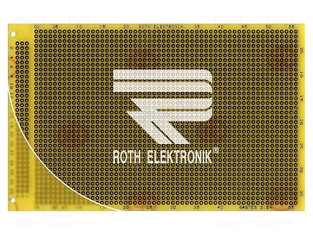 Board: universal; single sided,prototyping; W: 100mm; L: 160mm ROTH ELEKTRONIK GMBH RE060-LF
