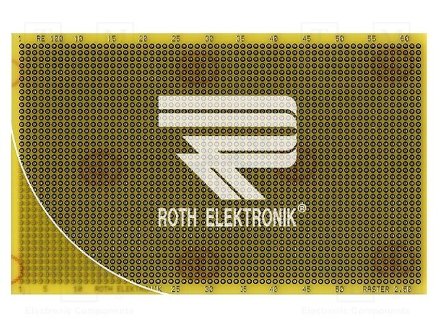 Board: universal; single sided,prototyping; W: 100mm; L: 160mm ROTH ELEKTRONIK GMBH RE100-LF