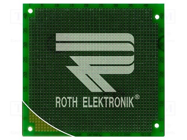 Board: universal; single sided,prototyping; W: 90.17mm; L: 95.89mm ROTH ELEKTRONIK GMBH RE130-LF