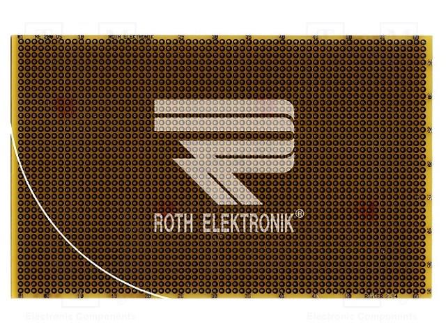 Board: universal; double sided,prototyping; W: 100mm; L: 160mm ROTH ELEKTRONIK GMBH RE200-LFDS