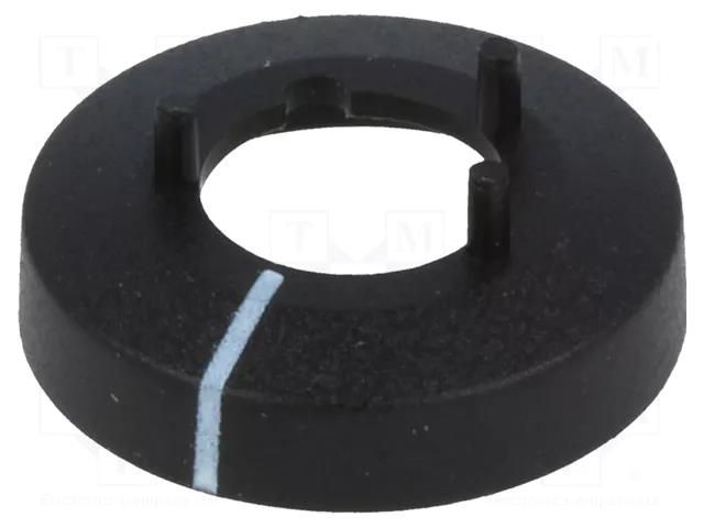 Nut cover with pointer; ABS; black; push-in; Ø: 15.5mm; Øint: 14mm OKW A7510010