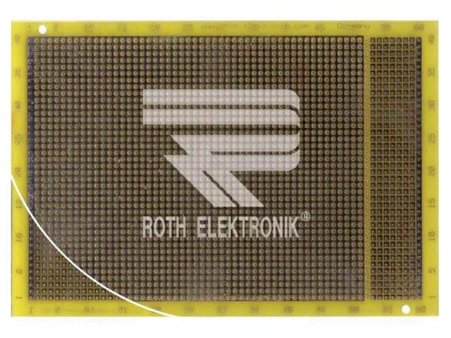 Board: universal; single sided,prototyping; W: 114.3mm; L: 165.1mm ROTH ELEKTRONIK GMBH RE231-LF