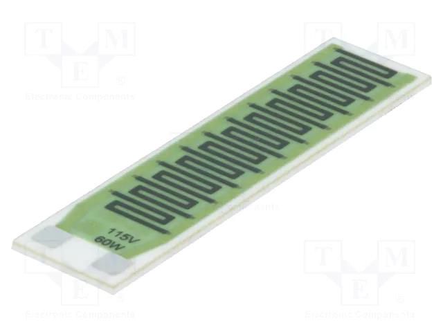 Resistor: thick film; heating; glued; 220Ω; 60W; 350°C; W: 12.7mm TELPOD GBR-605/115/60-1