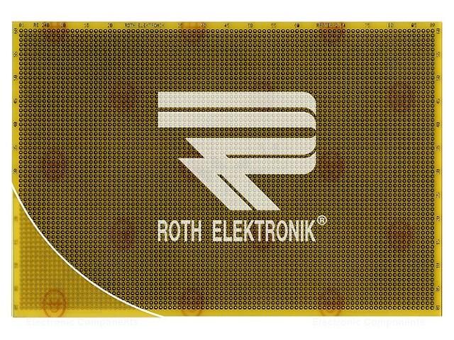 Board: universal; single sided,prototyping; W: 160mm; L: 233mm ROTH ELEKTRONIK GMBH RE240-LF