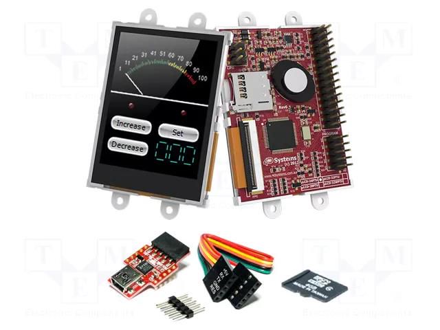Dev.kit: with display; LCD TFT; 5VDC; Resolution: 240x320; 2.4" 4D Systems SK-24PTU