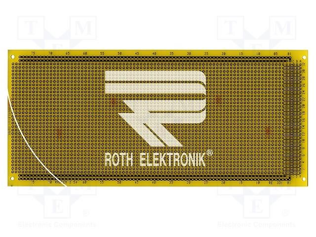Board: universal; single sided,prototyping; W: 100mm; L: 220mm ROTH ELEKTRONIK GMBH RE331-LF