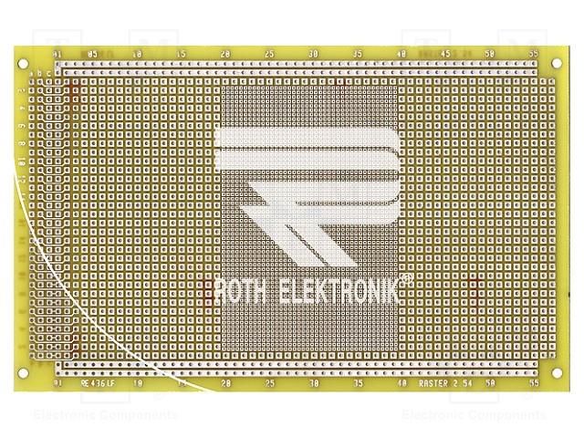 Board: universal; double sided,prototyping; W: 100mm; L: 160mm ROTH ELEKTRONIK GMBH RE436-LF