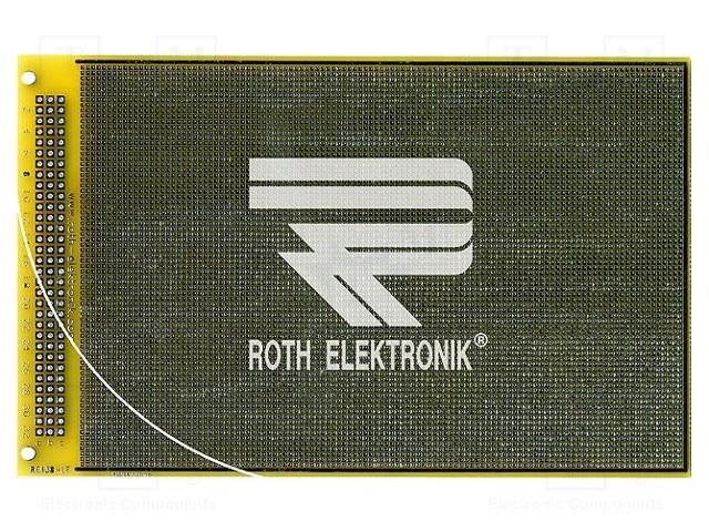 Board: universal; double sided,prototyping; W: 100mm; L: 160mm ROTH ELEKTRONIK GMBH RE438-LF