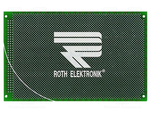 Board: universal; double sided,prototyping; W: 100mm; L: 160mm ROTH ELEKTRONIK GMBH RE440-LF