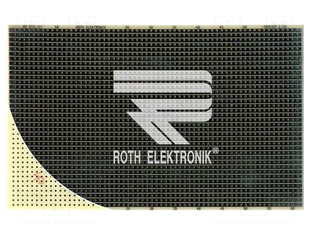 Board: universal; single sided,prototyping; W: 100mm; L: 160mm ROTH ELEKTRONIK GMBH RE510-S1
