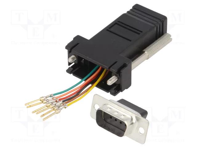 Transition: adapter; D-Sub 9pin male,RJ11 socket ENCITECH DA09-PMJ6-K-RC