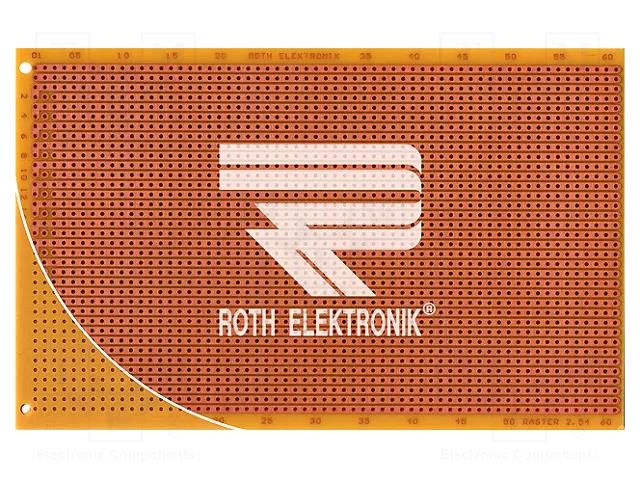 Board: universal; single sided,prototyping; W: 100mm; L: 160mm ROTH ELEKTRONIK GMBH RE524-HP