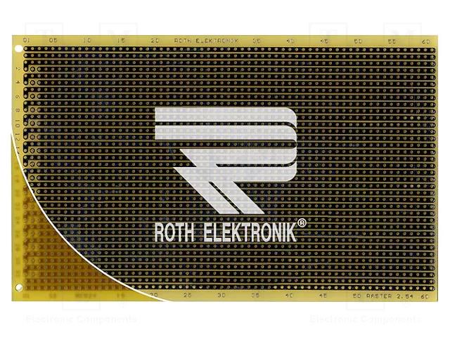 Board: universal; single sided,prototyping; W: 100mm; L: 160mm ROTH ELEKTRONIK GMBH RE524-LF