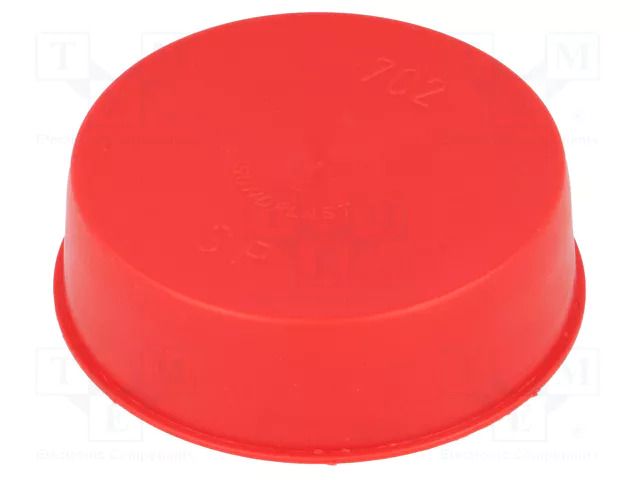 Stopper; Body: red; Out.diam: 76.5mm; H: 18.6mm; LDPE; push-in; round SUNDPLAST SP750