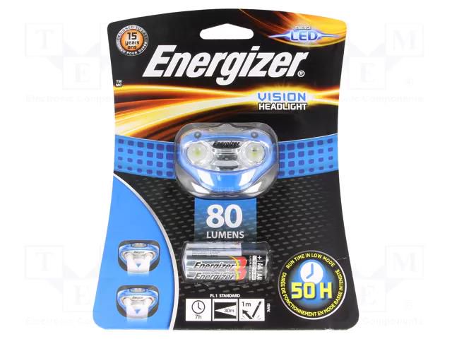 Torch: LED headtorch; 7h; 200lm; blue; HEADLIGHT ENERGIZER HEADLIGHT-VISION