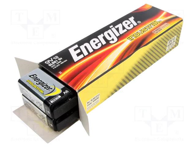 Battery: alkaline; 6F22; 9V; non-rechargeable; 12pcs; Industrial ENERGIZER BAT-6LR61/EGI-BOX