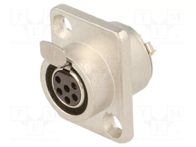 Connector: XLR mini; socket; female; PIN: 6; soldering; 1.2A AMPHENOL AG6FCRV