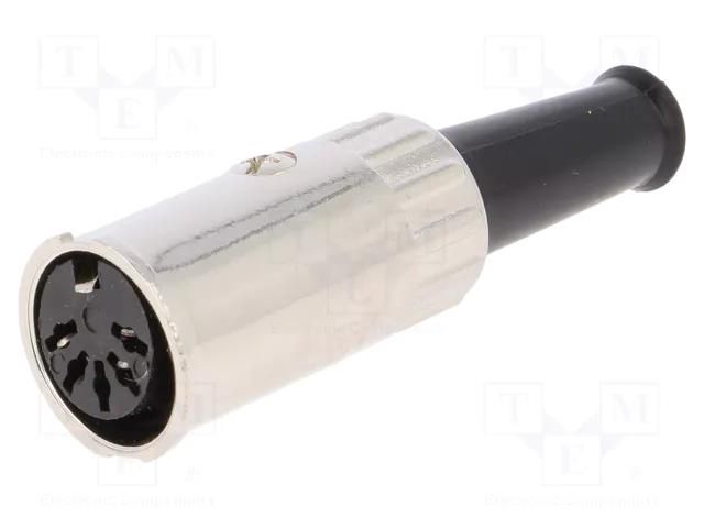 Connector: DIN; plug; female; with strain relief; PIN: 5; 180° LUMBERG 0122-05