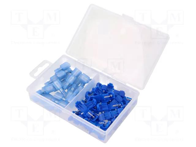 Kit: connectors; IDC,crimped; for cable; blue; 50pcs. NINIGI ST-ASS-TTAP50SET-B