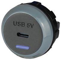 USB CHARGER RCPT, 1PORT, GREY PVPRO-C