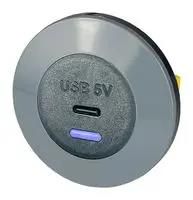 USB CHARGER RCPT, 1PORT, GREY PVPWP-CFF