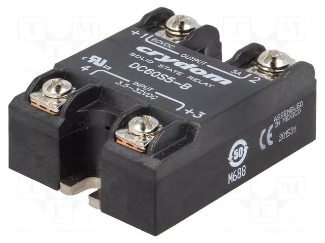 Relay: solid state; Ucntrl: 3.5÷32VDC; 5A; 3÷48VDC; DC60; -30÷80°C SENSATA / CRYDOM DC60S5