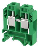 TERMINAL BLOCK, DIN RAIL, 2POS, 3AWG KUT16/ GREEN