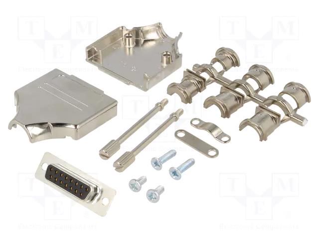 Connector: D-Sub; PIN: 15; plug; female; straight; soldering; black ENCITECH MHDM-15-DMS-K