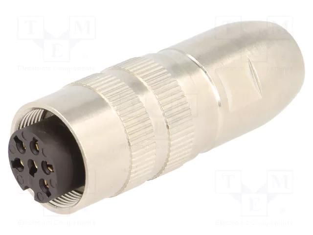 Connector: M16; plug; female; PIN: 6; 5A; 250V; soldering; for cable LUMBERG 0322-06
