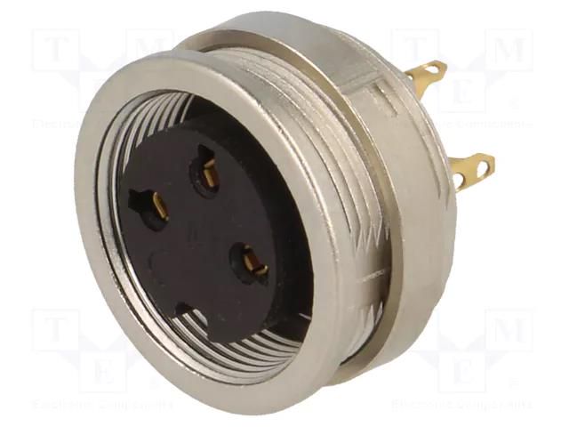 Connector: M16; socket; female; PIN: 3; 5A; 250V; soldering; IP68 LUMBERG 0304-03