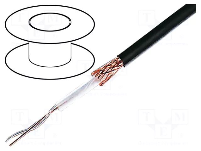 Wire: coaxial; RG62A/U; wire; CCS; PVC; black; 6.2mm HELUKABEL RG62A/U