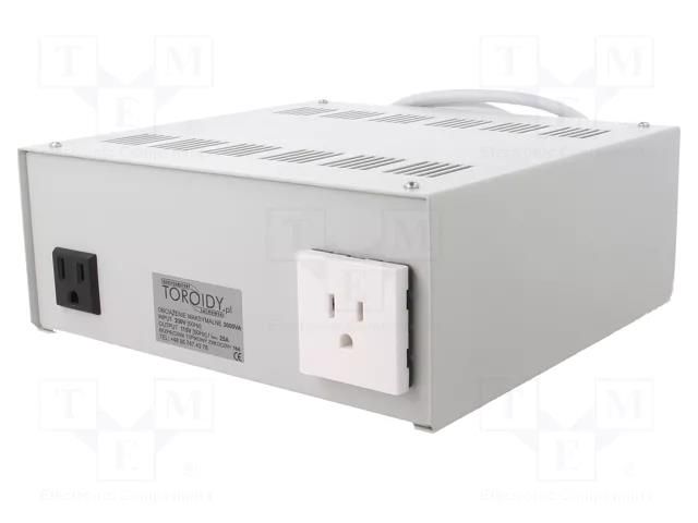 Autotransformer; 230VAC; Power: 3000VA; Usec.1: 115V TOROIDY ATS3000VA-U