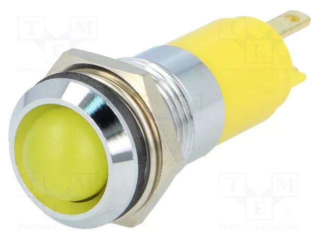 Indicator: LED; recessed; yellow; 12÷14VDC; 12÷14VAC; Ø14.2mm; IP67 SIGNAL-CONSTRUCT SWBU14122