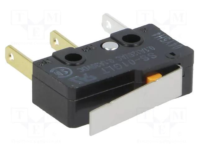 Microswitch SNAP ACTION; 0.1A/125VAC; 0.1A/30VDC; with lever OMRON Electronic Components SS-01GLT