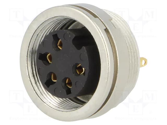 Connector: M16; socket; female; PIN: 5; 5A; 250V; soldering; IP40 LUMBERG KFV-50/6